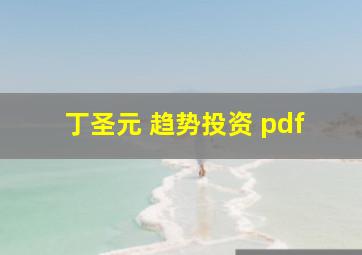 丁圣元 趋势投资 pdf